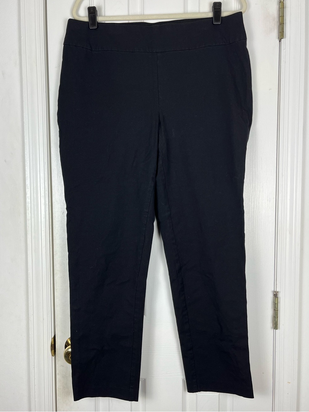 Chico’s Fabulously Slimming Basic Black Stretch Pull On Style Pants Sz 2.5 Reg